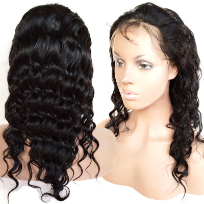 

QDKZJ 360 Lace Frontal Wig With Baby Hair PrePlucked Brazilian Loose Wave 100% Human Hair Wigs For Black