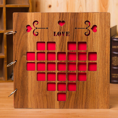 

Jingdong Supermarket Sheng Silk Shangpin DIY Album Big Ben couple baby album homemade hand-paste type souvenir creative gift wooden 16-inch love wall