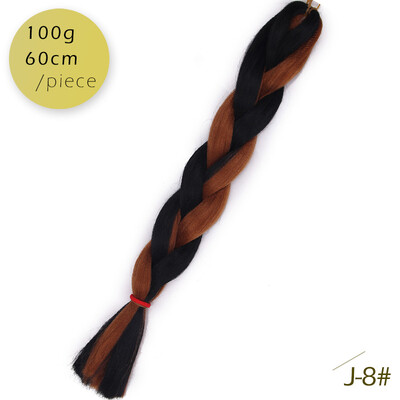 

AISI HAIR 100gpcs 24inch Kanekalon Jumbo Braids Hair Ombre Two Tone Colored Synthetic Hair for Dolls Crochet Hair