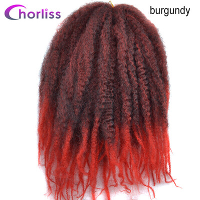 

Chorliss 18" Ombre Synthetic Braiding Hair Extensions Afro Kinky Twist Braids Hair Bundles Crochet Braids 100gpack Burgundy 1pc