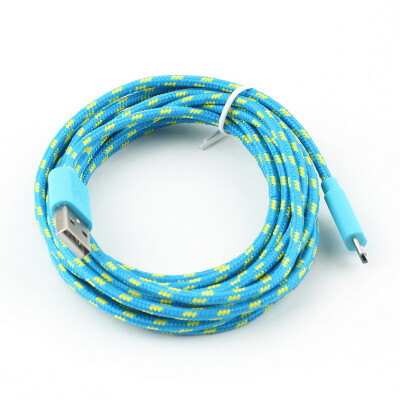 

3M/10FT Hemp Rope Micro USB Charger Sync Data Cable Cord for Cell Phone