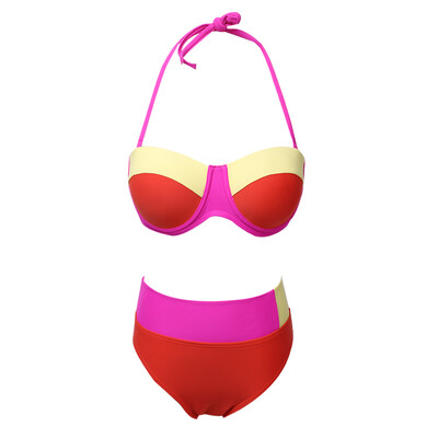 

CANIS@Sexy Women's Bandage Triangle Bikini Swimwear Set Push-up Bra Padded Swimsuit
