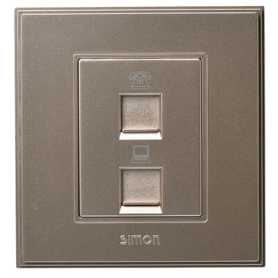 

Simon Electric (simon) V55229-02 telephone plus information socket phone plus computer network socket 56C series 86 switch socket panel (bright champagne