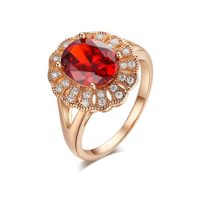 

Yoursfs® 18K Rose Gold Plated 08ct Simulated Ruby Ring Use Austrian Crystal Fashion Jewelry