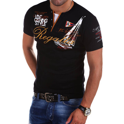 

Plus Size Mens Fashion Personality Cultivating Short-sleeved T-Shirts S-4XL