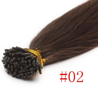 

AAA+ Soft 100 Stands 16"-26" Real Human Hair Extensions Straight Keratin Stick I-Tip Brown Color 100g