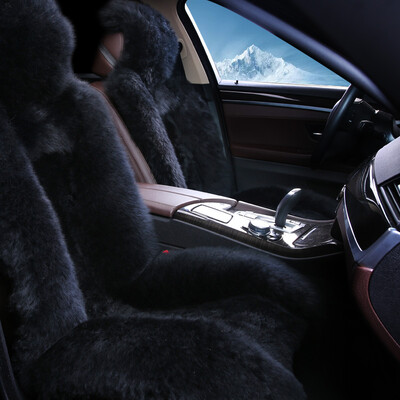 

Antarctic nanjiren winter car seat wool cushion in the long hair single seat cushion car car seat mat hair pad five-piece charm black