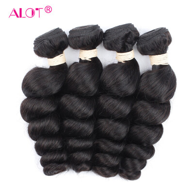 

Alot Peruvian Loose Wave 4 bundles Hair Natural Color Non-Remy Hair Weave 100% Human Hair Bundles