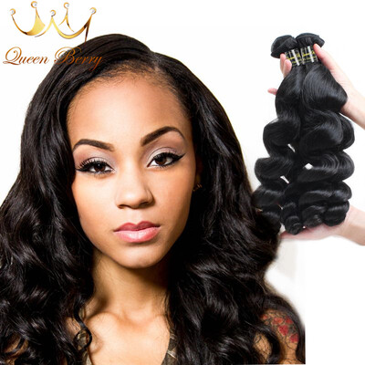 

Queen Berry Peruvian Most Popular Loose Wave 3pcs 7A Natural Black Color Virgin hair Unprocessed 8-28 inch Virgin Hair extension