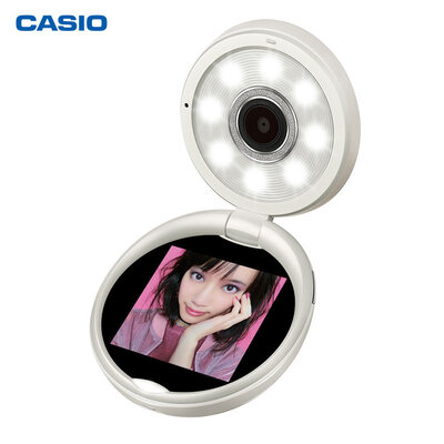

CASIO TR-M10 Digital Camera Micron Studio Portable Powder Appearance 9 Lights Light Beauty Technology Angel White