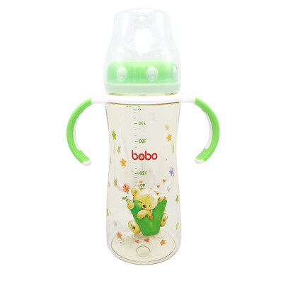 

Le Bao bobo bottle wide caliber with straw with handle baby baby PPSU bottle 260ml green for more than 12 months