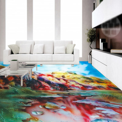 

Free shipping custom flooring wear wallpaper mural Bathroom kitchen oil painting relief carved 3D flooring wallpaper 250cmx200cm