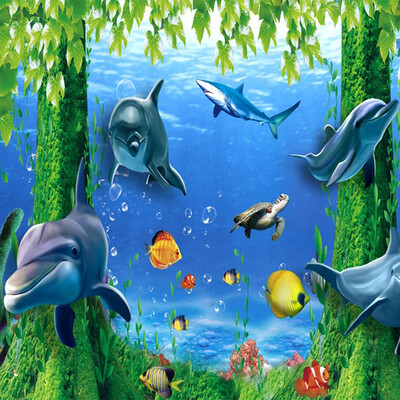 

Custom 3D Photo Wallpaper Undersea Tree Dolphin Wall Mural Fantasy Style Children's Room Wall Paper Home Decor Papel De Parede