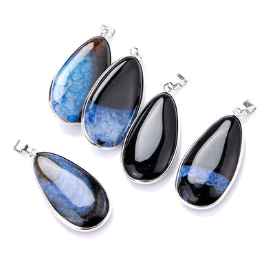 

1 PCS Yumten Природные кристаллы ожерелья воды капли подвеска Серебряные мужчины ювелирные изделия женщин Collier Femme Casamento Bijoux Colar Masculi