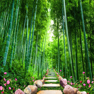 

Пользовательские фото обои настенные обои Bamboo Forest Stone Road 3D Stereo Living Room Sofa TV Back Home Decor Обои для стен