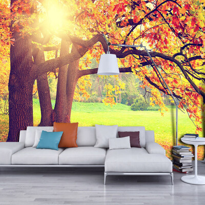 

Customized Personalized 3D Photo Wallpaper 3D Room Landscape HD Large Mural Mountain Autumn Maple Leaves TV Backdrop Wall Papers