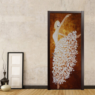 

ПВХ самоклеящиеся водонепроницаемые обои 3D Mural Современная картина Cafe Home Decor DIY Дверная наклейка Виниловая роспись 77cm x 200cm