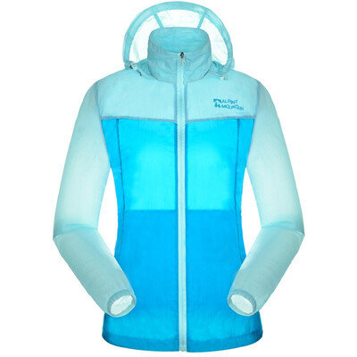 

ALPINT MOUNTAIN outdoor clothing couple splicing men and women skin windbreaker fast protective clothing 630-107 female models shallow water blue + sky blue XL