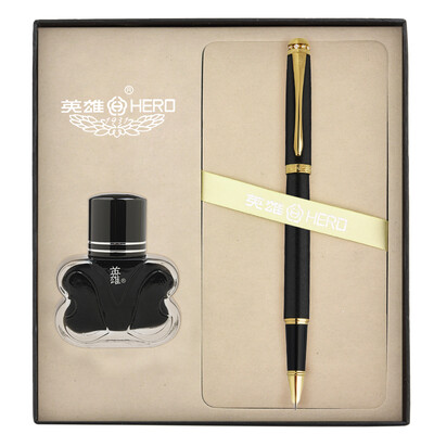 

Hero HERO 1520 black velvet sand colorful fine tip gold pen signature pen men&women office gift ink gift box set