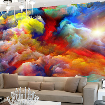 

High Quality Custom Wall Mural 3D Color Clouds Abstract Art Living Room Background Photo Wallpaper Home Decor Papel De Parede