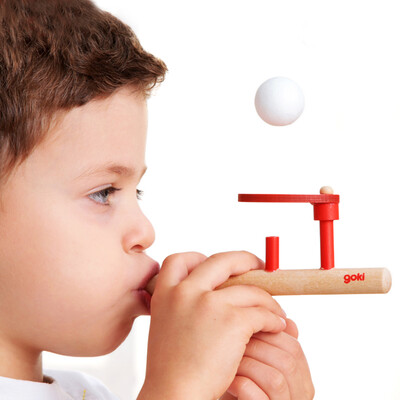 

goki wooden traditional toys Clock bears Mini Bead Frames Floating ball press&shake figures Top with pull out string