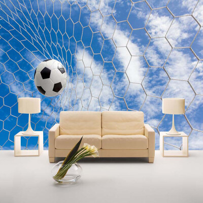 

Custom 3D Mural Wallpaper Modern Fresco Sports Football Living Room Bedroom TV Background Photo Wallpaper Blue Sky White Clouds