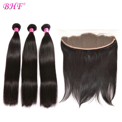 

Charming Chinese Straight Virgin Hair 13*4 Lace Frontal Ear to Ear Natural Color Lace Frontal With Baby Hair Human Hair