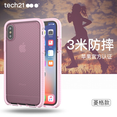 

tech21 Apple iPhoneX 58 inch shatter-resistant mobile phone case Ling Che pattern Apple iPhone 10 thin shatter-resistant case protective sleeve pink