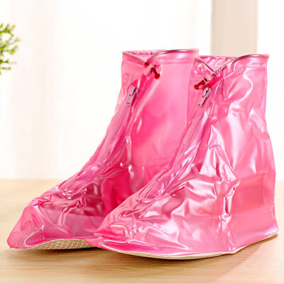 

[Jingdong supermarket] green reed waterproof shoe cover thickening at the end of PVC waterproof adult pink L36-37 (bottom about 26cm)