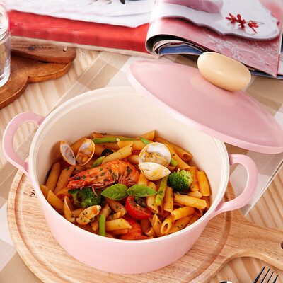 

Neoflam Retro large capacity binaural ceramic soup pot cooker nonstick pan can be used as hot pot EC-RD-C22-P pink 22CM