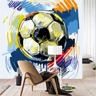 

Custom Mural Wallpaper Modern Football Graffiti Bar KTV Cafe Children's Bedroom Background Wall Painting Wall Paper For Wall 3 D