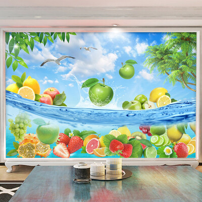 

HD Fruit Seawater Свежее лето Обои для рабочего стола 3D Wall Mural Fruit Shop Ресторан Кухня Фон Декор стены Papel De Parede
