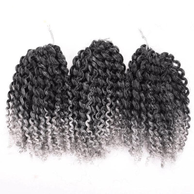 

8 inch Ombre Marlybob Crochet Braids 3pcs/pack Afro Kinky Twist Hair 90g/pack Synthetic Crochet Hair Extensions