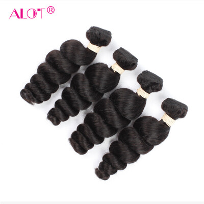 

Alot Hair Product Loose Wave Malaysian Hair Bundles 4 Piece 100% Human Hair Non Remy Hair
