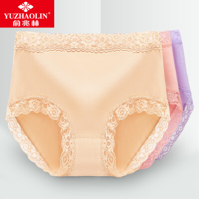 

Miss Yu Zhaolin Pantyhose lumbar lace sexy seamless lace large underwear briefs 3 loaded with apricot prawns red light purple 3 gift box