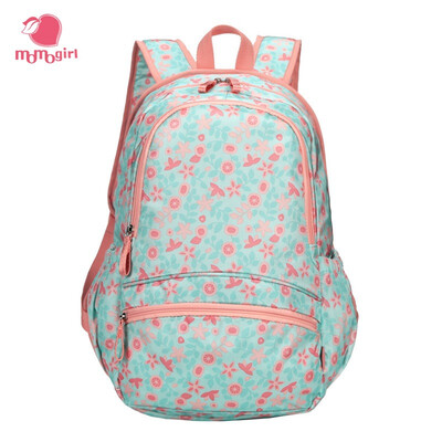 

MOMOgirl Casual Shoulder Bag Nylon Print 14 "Computer Shoulder Bag Student Bag M5E014 Pink Lemon