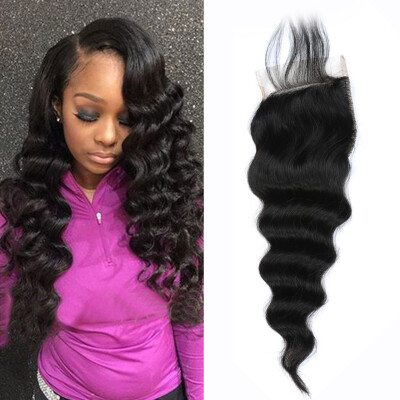 

Amazing Star Hair Loose Wave Lace Closure Brazilian Virgin Hair Weft Grade 8A Unprocessed Virgin Human Hair Weave Crochet Closure