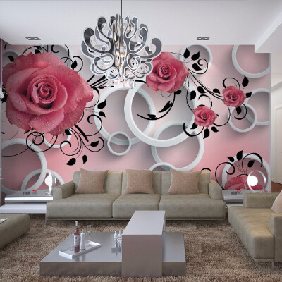 

Photo Wallpaper 3D Stereo Relief Flower Circle Modern Simple Mural Dining Room Living Room Sofa TV Backdrop Wall Papel De Parede