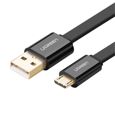 

Green Micro USB charging&data transferring cable1 meterblack-flat wire
