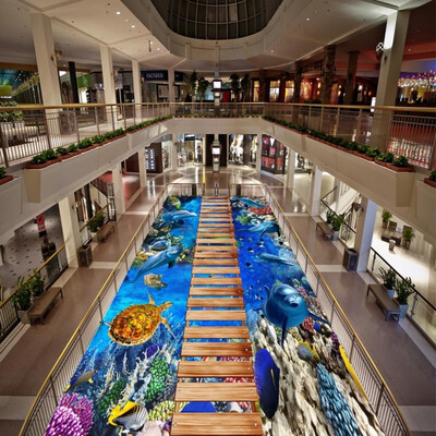 

Free Shipping Maritime aisle floor painting sticker waterproof porch wear floor living room restaurant wallpaper mural 250cmx200cm