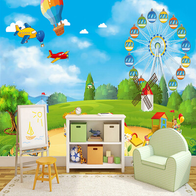 

Custom Photo Wallpaper 3D Cartoon Playground Children Room Bedroom Wall Decoration Wall Mural Wallpaper For Kids Room Modern