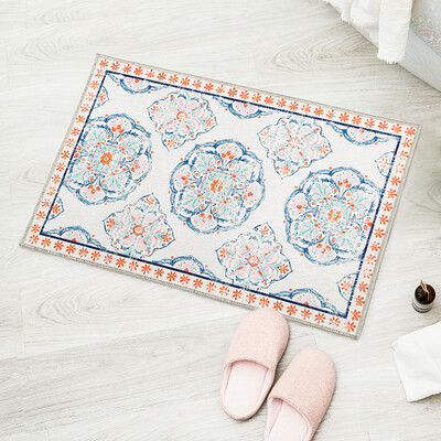 

Jia Bai Nordic modern minimalist wild non-slip door mat kitchen door mat bathroom absorbent mat can be machine wash Ling House series Flowers 50 80cm