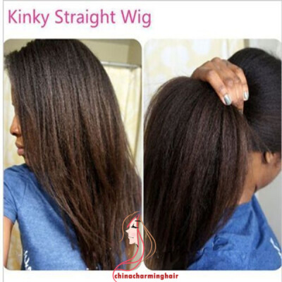 

Kinky Straight Wig Glueless Lace Front Human Hair Wigs For Black Women Brazilian Hair Natural Hairline