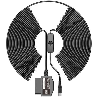 

Vosonic Cable OBD / Блок предохранителей для 24-часового мониторинга парковки Автомобильный рекордер для видеорегистратора, длина 3 м, с микро-USB / мини-USB-штекером