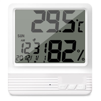 

Yuhua Ze electronic thermometer&hygrometer clock multi-function measuring instrument household digital thermometer hygrometer table indoor baby room high-precision alarm clock