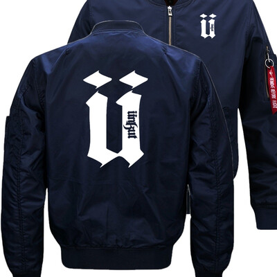 

unkut Bomber Flight Flying Jacket Winter thicken Warm Zipper Men Jackets Anime Mens Casual Coat