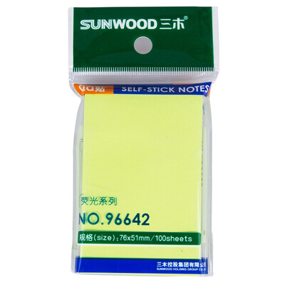 

SUNWOOD 96642 fluorescent instructions label notes paper 76×51mm colour random