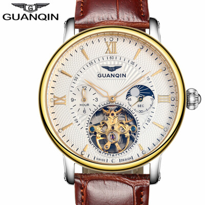 

Mens Top Brand Luxury Tourbillon Automatic Mechanical Watch Mens Casual Fashion Leather Strap Skeleton Watch