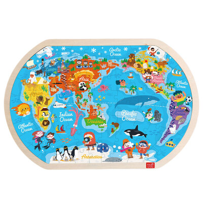 

TOI Wooden Jigsaw Puzzle with Storage tray (24/48/80/100pcs) for kids