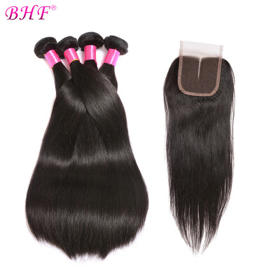 

8A Virgin Brazilian Straight Hair Best Selling Straight Lace Closure Best Quality 4 Bundles With Closure Straight Thick Ends